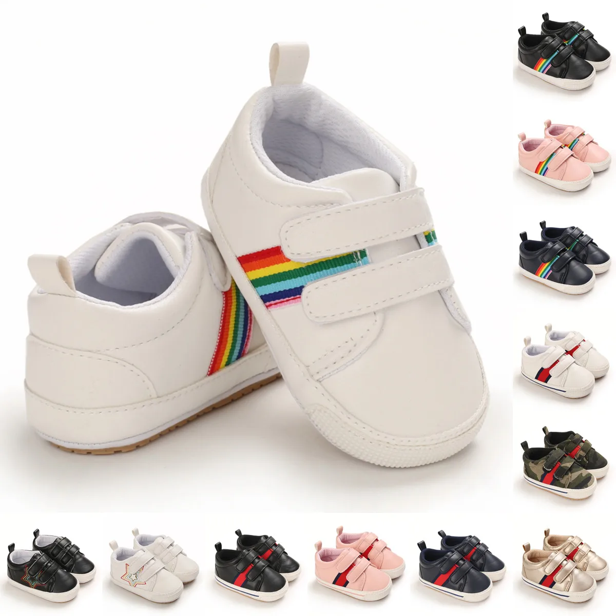 Scarpe da neonato per neonato scarpe da uomo con gradino anteriore scarpe da mocassino casual da donna in PU scarpe da bambino classiche antiscivolo