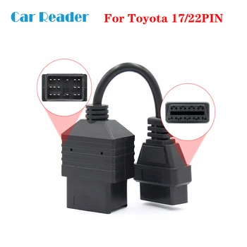 

FOR TOYOTA 22Pin/17pin to 16Pin OBD Adapter to OBDII Connector Free shipping OBD to OBD2 Cable Adapter