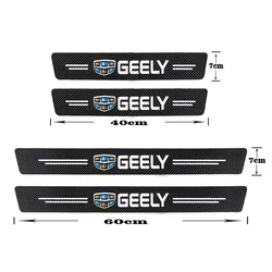 Premium Car Door Sill Cover Vinyl Stickers - Anti - Wear & Scratch Trim Strip Accessories (Geely set 4pcsA)