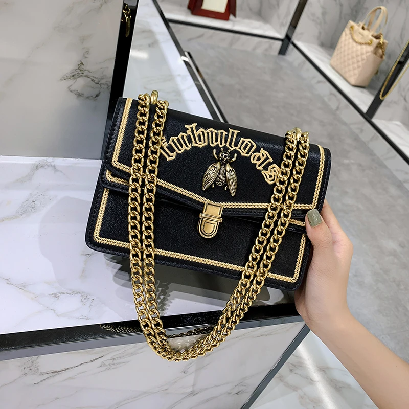 

2019 New Fashion Ladies Female Shoulder Crossbody Handbag White Black Luxury Brand Designer Small PU Thread Bags