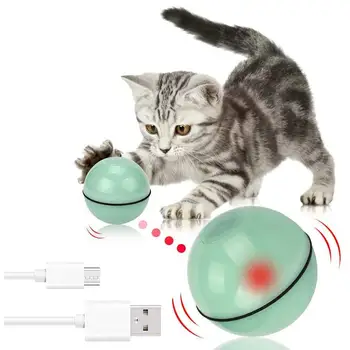 

Smart Interactive Cat Toy USB Rechargeable Led Light 360 Degree Self Rotating Ball Pets Playing Toys Motion Activated Pet Ball