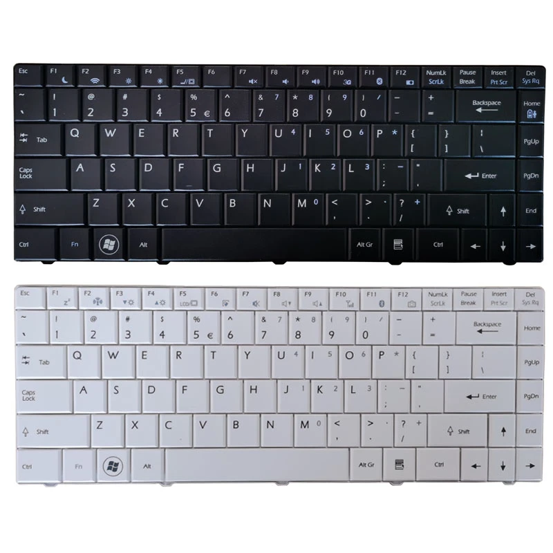 New Us Laptop Keyboard For Msi X340 X400 Tastatur Medion Akoya Mini E1312 E1313 Black/white - Keyboards AliExpress