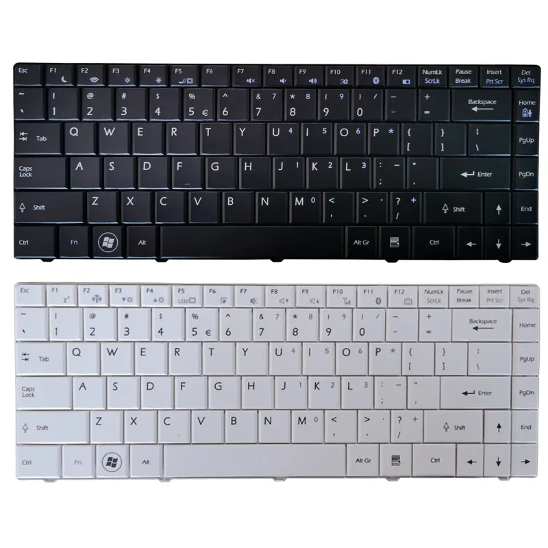 Новая клавиатура US для ноутбука MSI X320 X300 X340 X400 tastaur Medion Akoya Mini E1312 E1313 черный/белый |