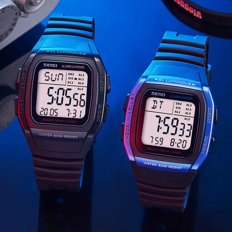 SKMEI Fashion Men Watches Waterproof Sports Digital LED Alarm