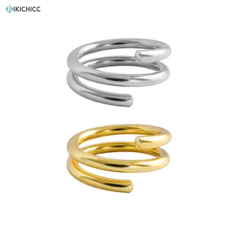 

Kikichicc 925 Sterling Silver Open Three Circle Adjustable Ring Thick Women Jewelry in 2020 Fashion Rock Punk Plain Circles