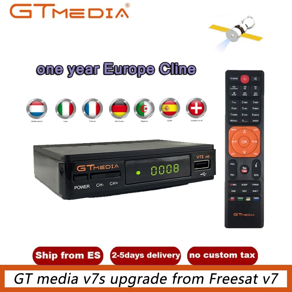 Оригинальный спутниковый ресивер Freesat V7SHD GTMEDIA Full 1080P DVB S2 поддержка 1 год 7 линий Ccam