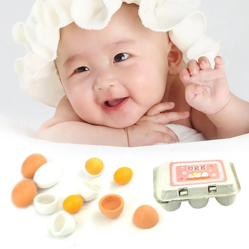 Пазлы абсолютно новые 6 шт/упаковка Детские Дети ролевые игры дошкольные развивающие игрушки деревянные яйца желток кухня приготовление пищи детские игрушки