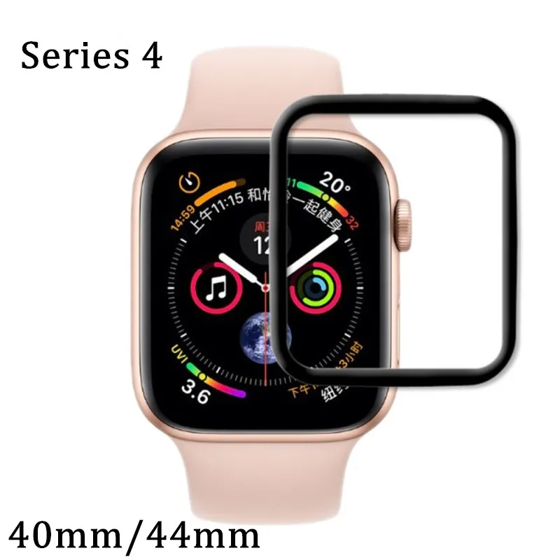 3D изогнутая защитная пленка из закаленного стекла для Apple Watch Series 4 40 мм 44 мм Защитная пленка для часов аксессуары