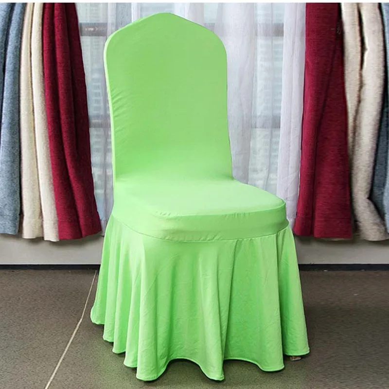 Apple Green WedFavor 20 шт. белый Swag дно юбка из спандекса чехлы для стульев плиссированные лайкра стрейч сарафан чехлы на стулья свадебный банкет - Цвет: Apple Green