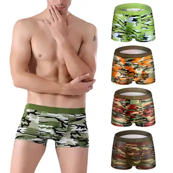 

4pcs Boxers Men Camouflage Print Underwear Men Mid Rise U Convex Boxers Shorts Boxershorts Men Boxers Underwear Mens Boxers