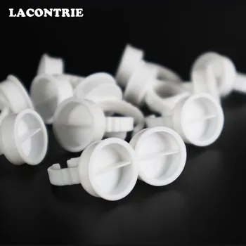 

100pcs Glue Extension Holder Ring Disposable Glue Ring Eyelash Pallet for Tattoo Pigment Adhesive Gel Mini Convenient Container