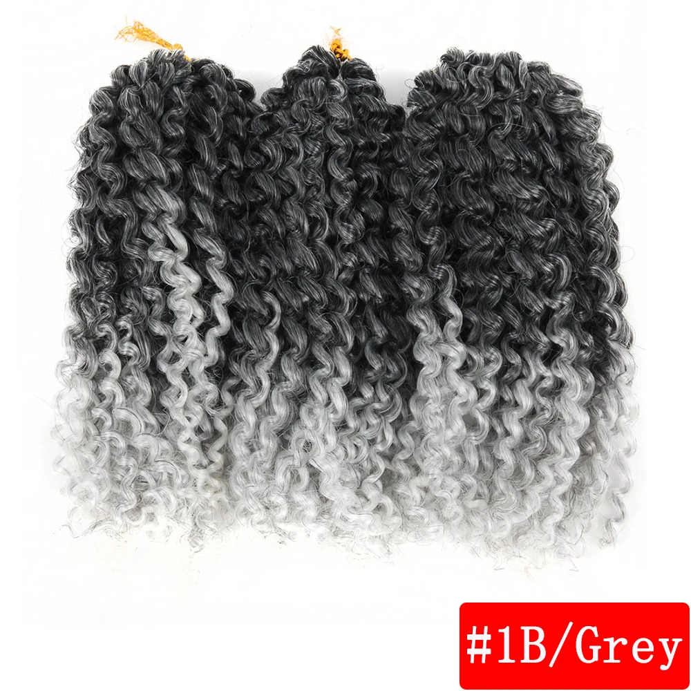Pageup Marley косы волос для женщин Ombre 1B/синий 8 дюймов Синтетические жгуты для вплетания плетения волос для наращивания 3 шт./Pac - Цвет: 1B-Grey