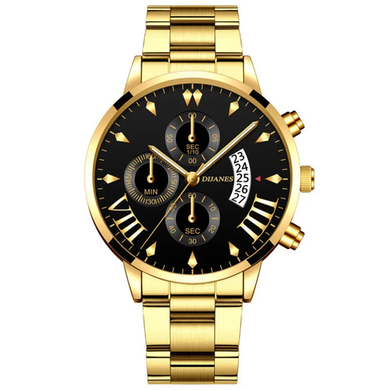 New Men Business Stainless Steel Quartz Wristwatch Fashion Mens Watches Calendar Date Clock Man Silver Bracelet Male Watch 