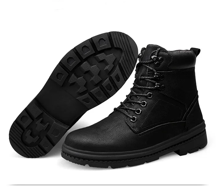 CLAXNEO мужские зимние ботинки плюшевый мех натуральная кожа мужские ботинки с высоким берцем Мужская зимняя обувь теплые большие размеры прогулочная обувь