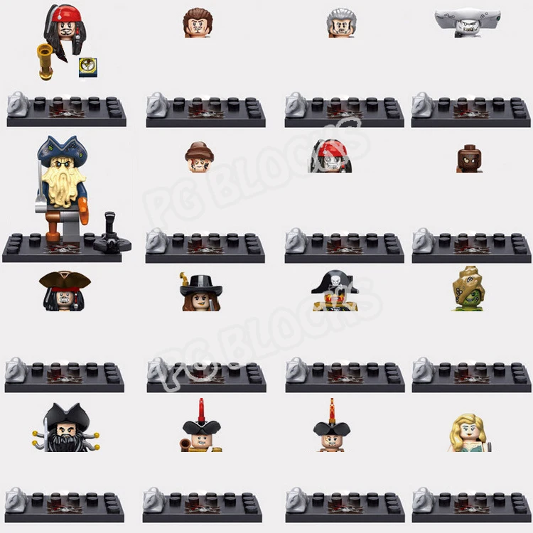 8 шт./компл. конструктор Карибские Пираты Салазар капитан Джек Карина Смит Генри