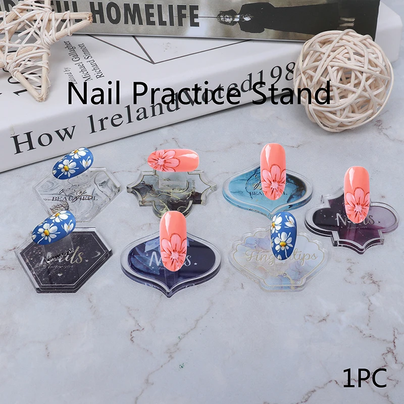 1×Plastic False Nail Art Tips Display Stand Nail Art Display Shelf Stand Holder