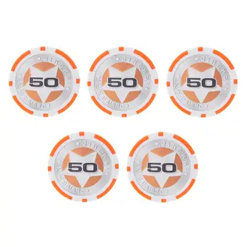 

5pcs Poker Chips Casino Coins Texas Hold'em Baccarat Clay Pokers Card Protector