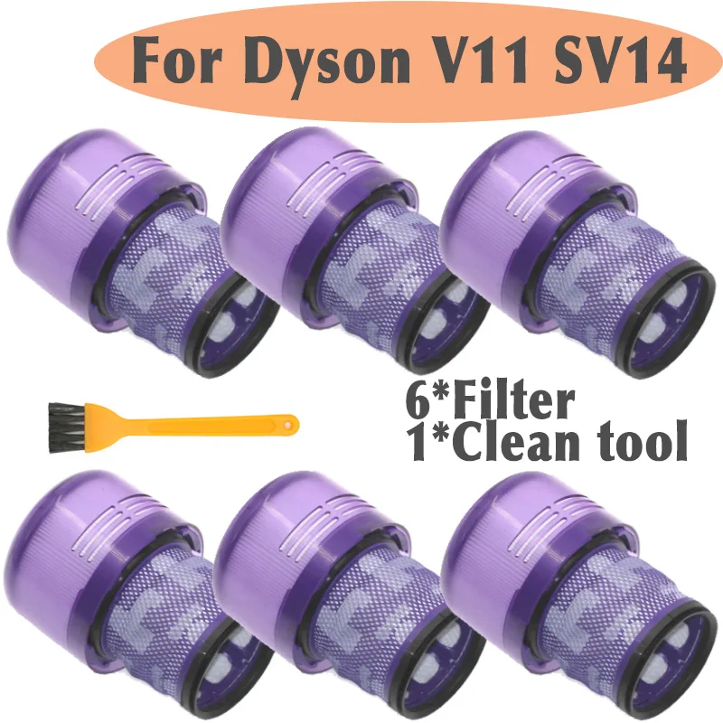 6pcs filter Аксессуары для фильтров для Dyson V11 крутящий момент привода Аккумуляторный палка пылесос Sv14 Циклон животных абсолютная Запчасти для Авто Hepa - Цвет: 6pcs filter