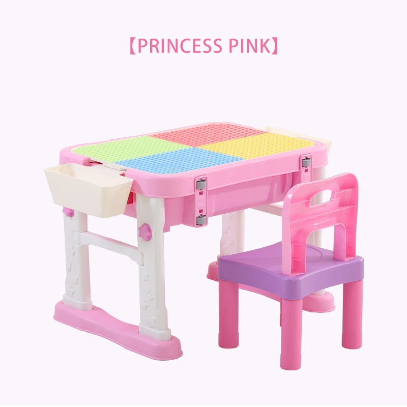 IMBABY, новинка, многофункциональная детская обучающая настольная игрушка, строительные блоки, детские игры, рисование, обучающий стол, развивающие игрушки, свернутые - Цвет: Pink