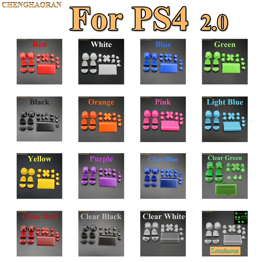 

ChengHaoRan 1set Optional L1 R1 L2 R2 Trigger Buttons Set replacement for PS4 2.0 Controller JDS 001 JDM 010 Buttons Kit