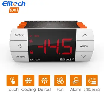 

Elitech EK-3030 Digital Temperature Controller/Thermostats Dual Relay with Cooling Heating Fan Deforest Alarm