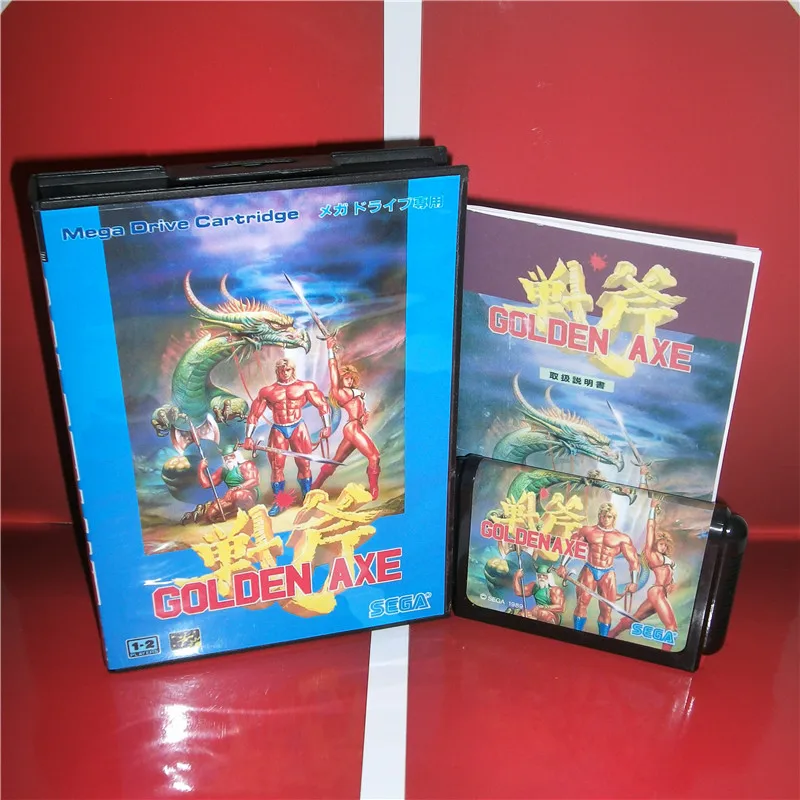 MD games card - GoldenAxe I Japan чехол с коробкой и руководством для MegaDrive Genesis игровая консоль