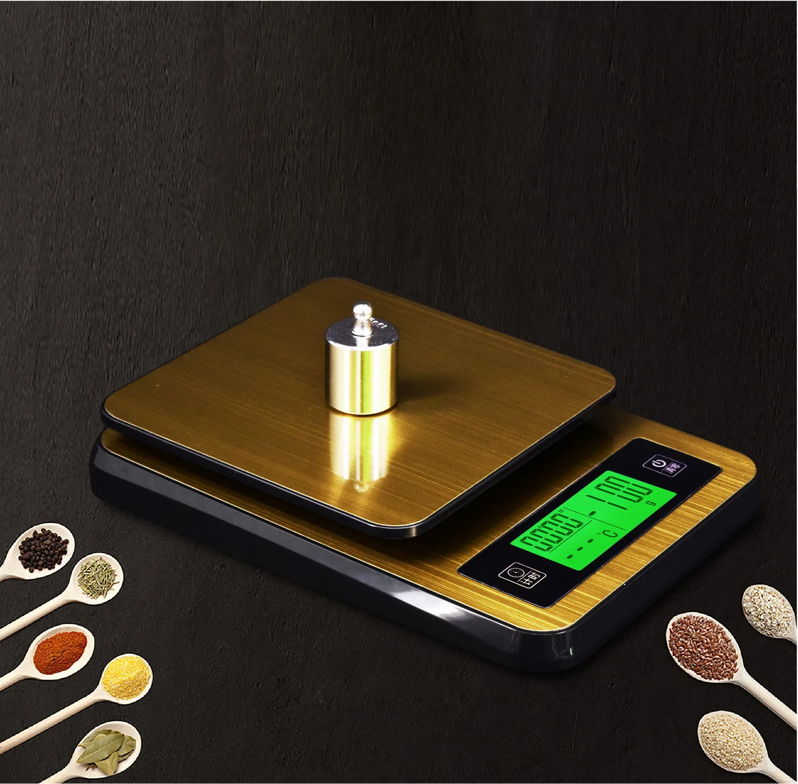 High precision coffee scale 0.1 with timing function USB rechargeable temperature measuring kitchen scale