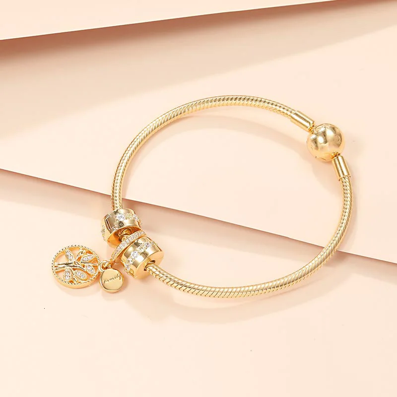 

High Quality 1:1 100% 925 Law Plate And Gold ing Tree Bracelet Free Freight Close