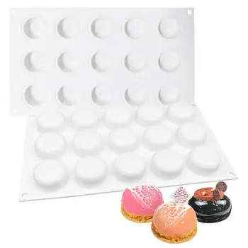 

Round Cake 15-Cavity Baking Silicone Mould Mousse Bread Biscuit Mold Tool