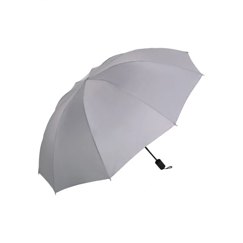 

Customizable Logo Simple Solid Color Large Size Umbrella Vinyl si zhe san Windproof Rain Students Adult Manual Folding Umbrella