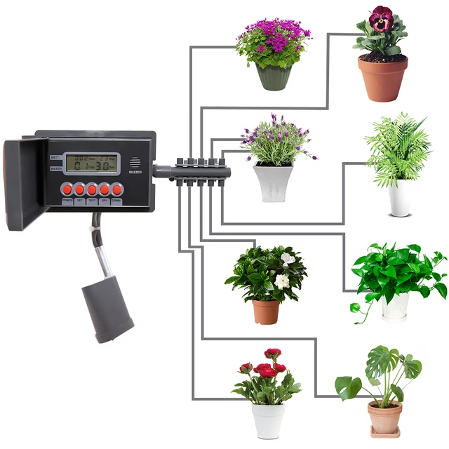 Kerti Automatikus Szivattyú Csepegtető Öntözőkészletek Rendszer Sprinkler Intelligens Víz -Időzítő Vezérlővel A Bonsai Plant #22018 Számára