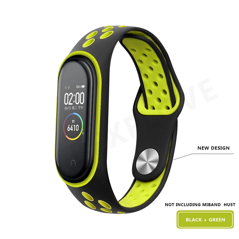 Для Xiaomi mi Band 4 спортивные часы на ремешке силиконовый браслет для mi Band 3/4 браслет Smart mi band 4 NFC ремешок Карлос Корреа аксессуары - Цвет: Style3 Black Green