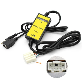 

USB MP3 Player Interface AUX-IN Adapter Car MP3 Player Cable Support 3.5mm Audio Music Carbon Fiber Form New Decorative