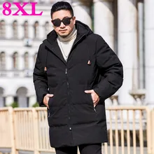 Плюс размер 8XL 7XL 6XL пуховик для мужчин утиный пух теплые зимние куртки мужские модные повседневные с капюшоном толстые теплые ветрозащитные куртки