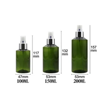 

1PCS 100ml/150ml/200ml Travel Portable Dark Green Plastic Mist Spray Bottle Refillable Bottle