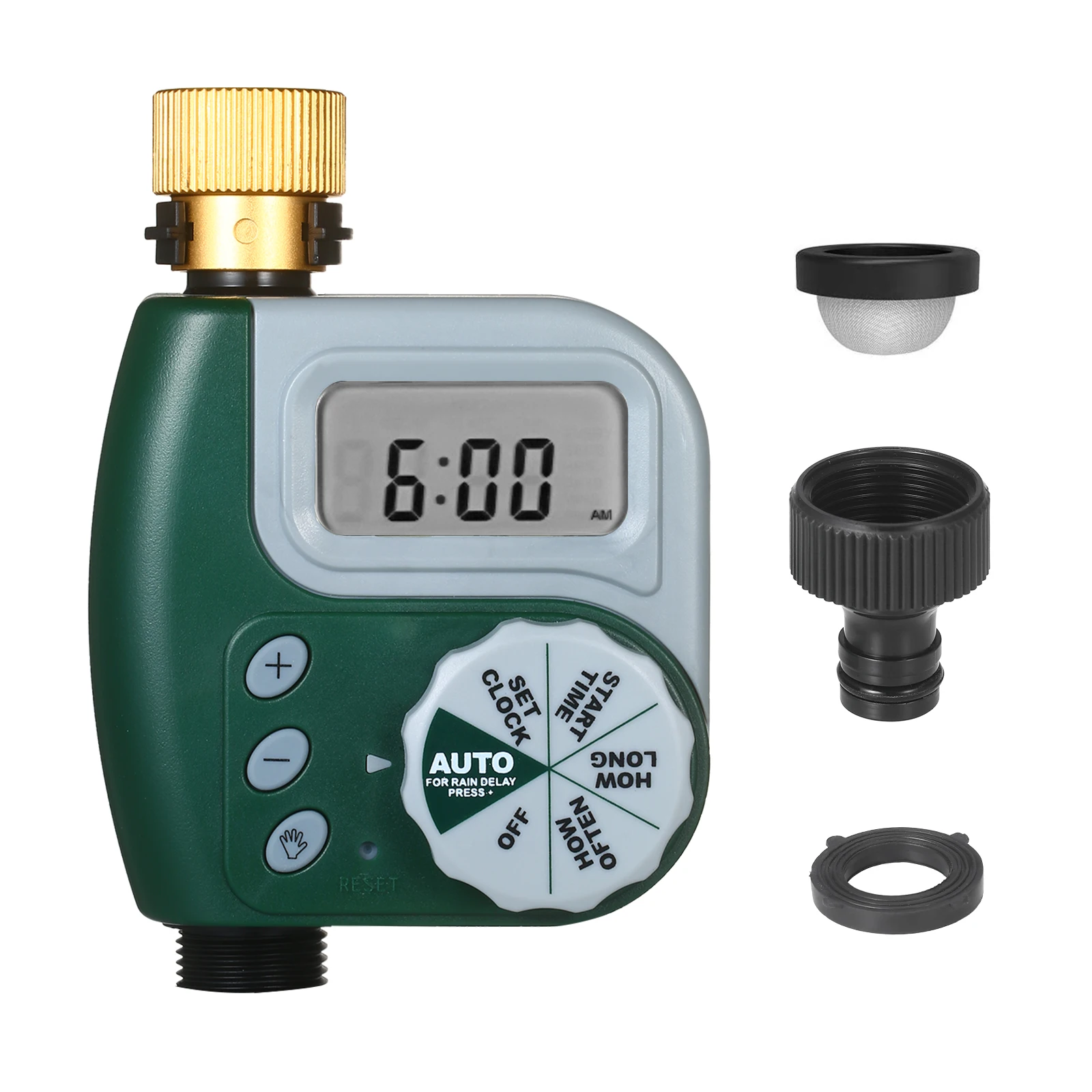 Automatic Water Timer Garden Irrigation Filter Connection Programmable Schedule Clock ON & Off Garden Watering Faucet Controller 