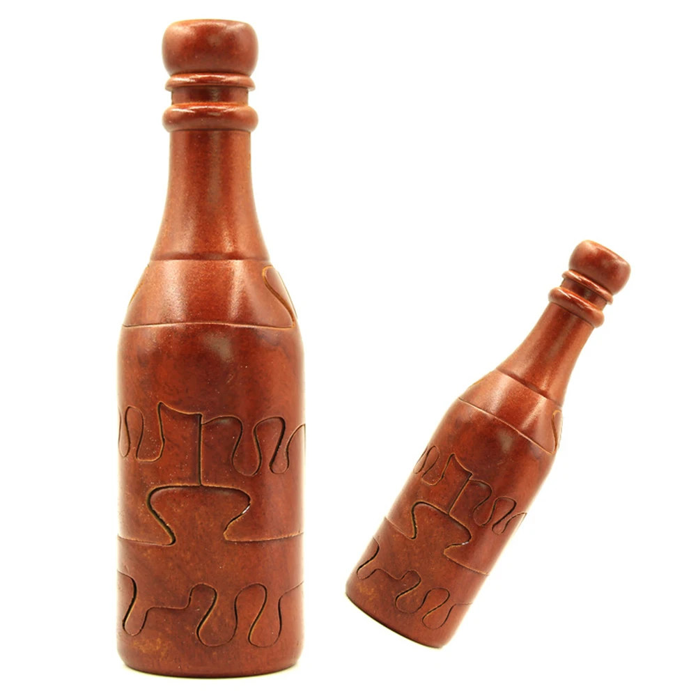 wooden wine bottle puzzle