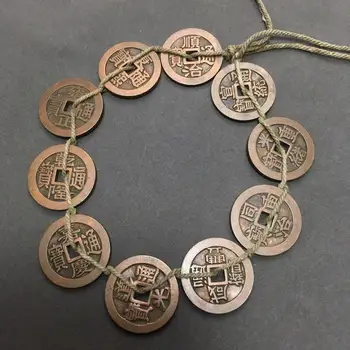 

Archaize copper ware thread wear money ten emperor money pendant open safe geomantic ancient money