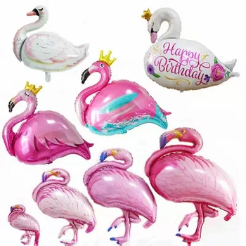 

1pc cartoon animal balloon love flamingo wedding birthday decoration party balloon crown flamingo white swan foil ballons