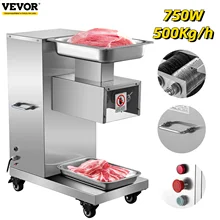 

VEVOR 500Kg/H Electric Meat Slicer 750W Commercial Meat Cutter 3mm Stainless Steel Blades Food Cutting Slicing Kitchen Machine