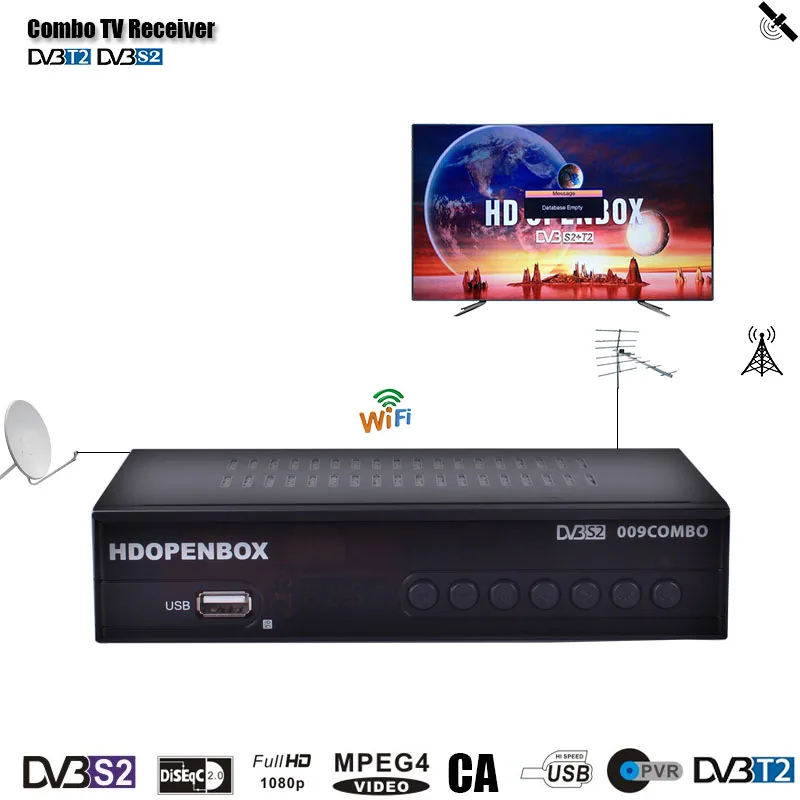 HD OPENBOX Combo Satellite TV Receiver DVB T2 H.264 Terrestrial Receiver TV Tuner DVB-T2 DVB S2 Combo Set Top Box Online upgrade