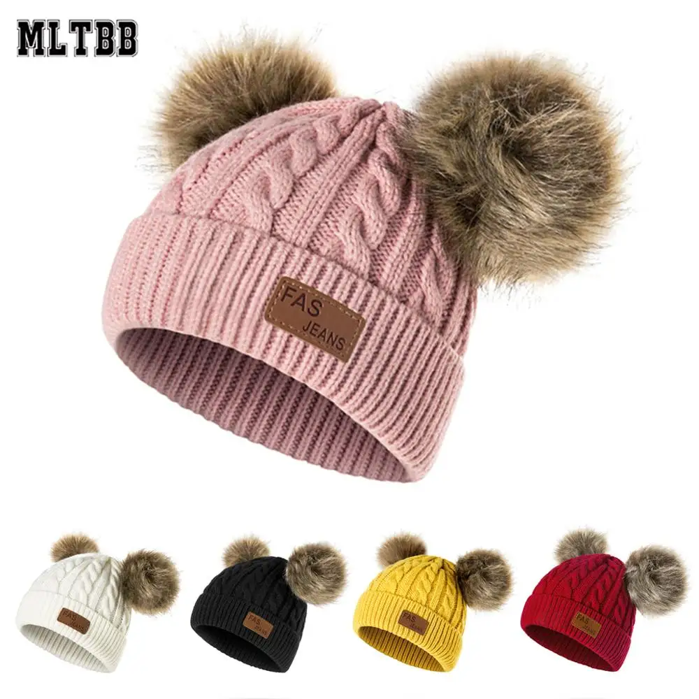 MLTBB/новая зимняя шапка вязаные шапочки для мальчиков и девочек плотная Милая с