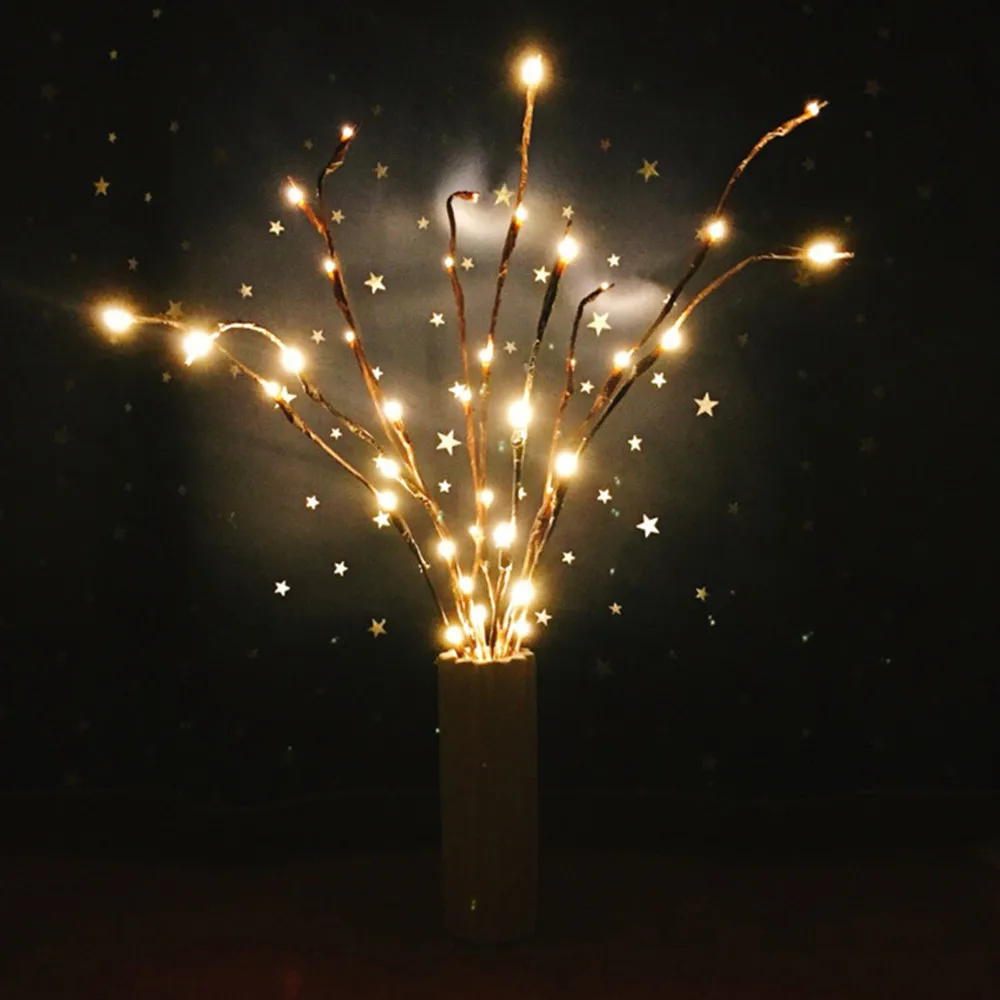 Светодиодный светильник из ветки ивы, натуральный высокий наполнитель для сосудов, веточка ивы, светящаяся ветка, Рождественские Свадебные декоративные огни, горячая A30819