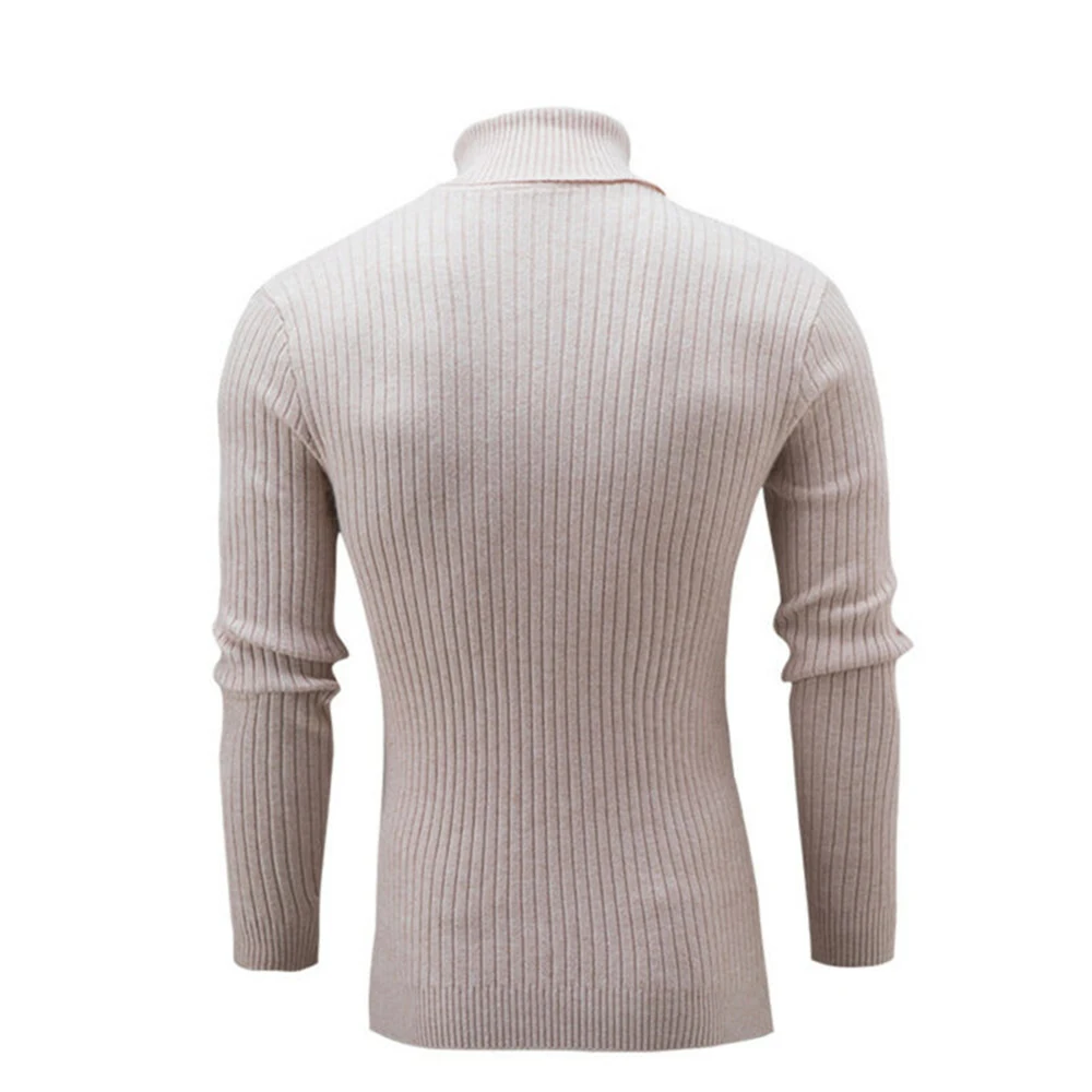 Men's Casual Slim Turtleneck Sweater Warm Long Sleeve Tops Knitwear Plus Size Warm SlimBase Suit Keep Warm Clothes Long Top HOT