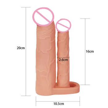 Lovetoy Pleasure X-Tender Double Penis Sleeve Double Penetration Anal Sex Penis Extension Cock Sleeve Adult Product 4