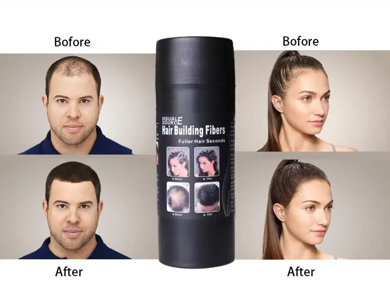 Fibra de construcción de cabello Unisex, queratina de 3 colores, cubierta densa de cabello más gruesa, recarga de pérdida de cabello, polvo de fibra de espesamiento Natural