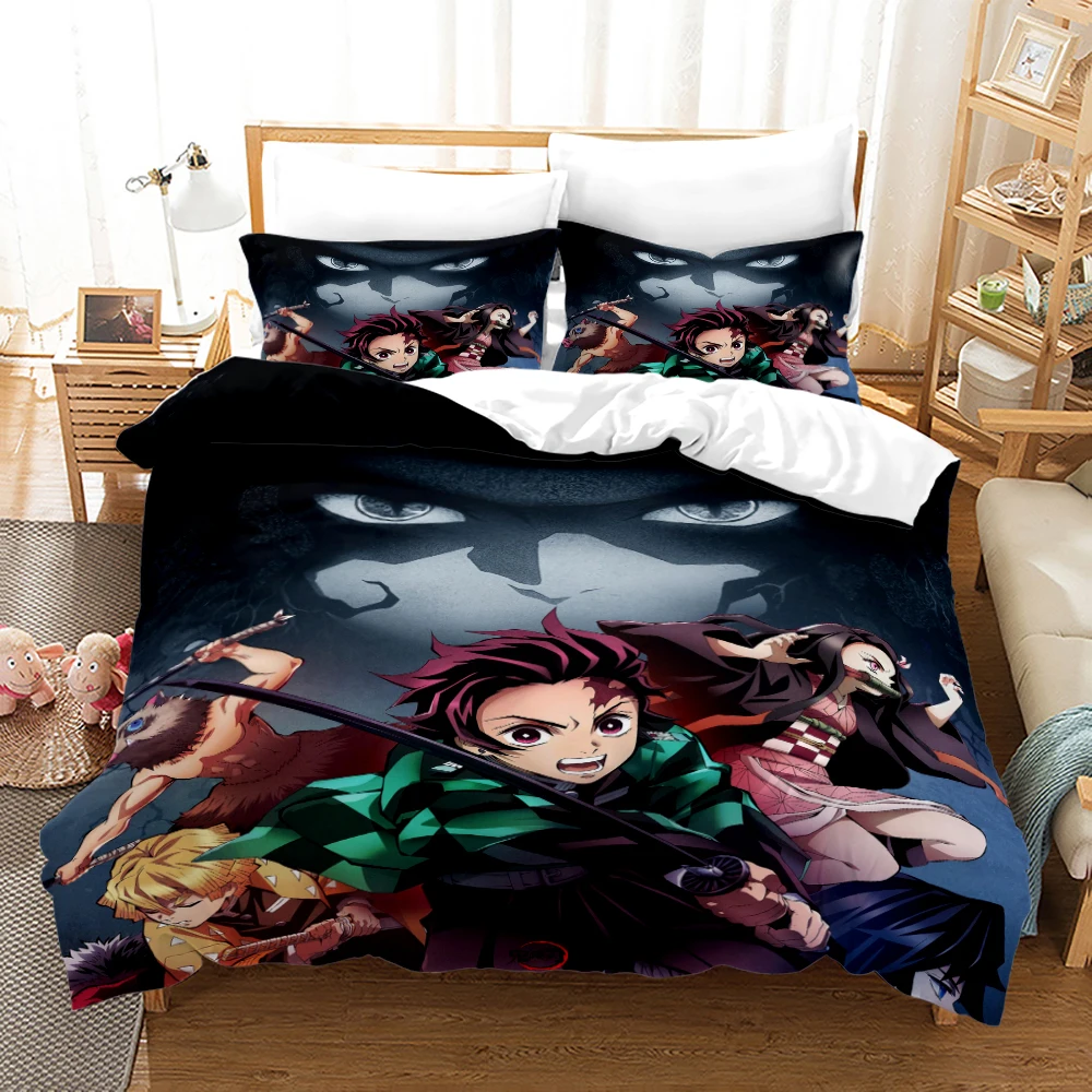 

Demon Slayer Bedding Set Single Twin Full Queen King Size Demon Slayer Bed Set Children Kid Bedroom Duvetcover Sets 3D Print 037