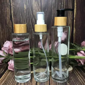 

Spray perfume Bottles 150ml 120ml 100ml Biodegradable Wooden Hemp CBD oil Cream Bottles Natural Luxury Bamboo Cosmetic Packaging