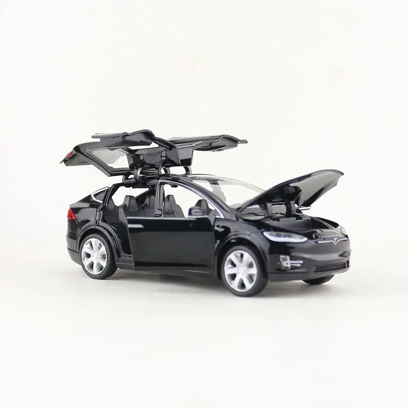 

1:32 Alloy Car Model 4 style Tesla MODEL X90 Diecast Toy Vehicles Car With Pull Back Flashing Musical For Baby Gifts