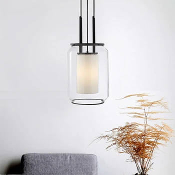 

European-style Popular Clear Glass LampShade Pendant Lighting Living Dining Room Home Decorate Minimalist Hanging Light Fixture